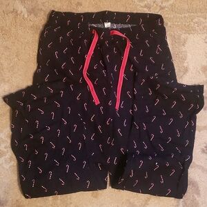 Navy Candy Cane Pajama Pants Woman Old Navy size small Petite